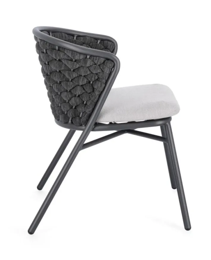 Bizzotto Sedie>SEDIA IN ALLUMINIO ANTRACITE QS22/GRAPHITE - HARLOW