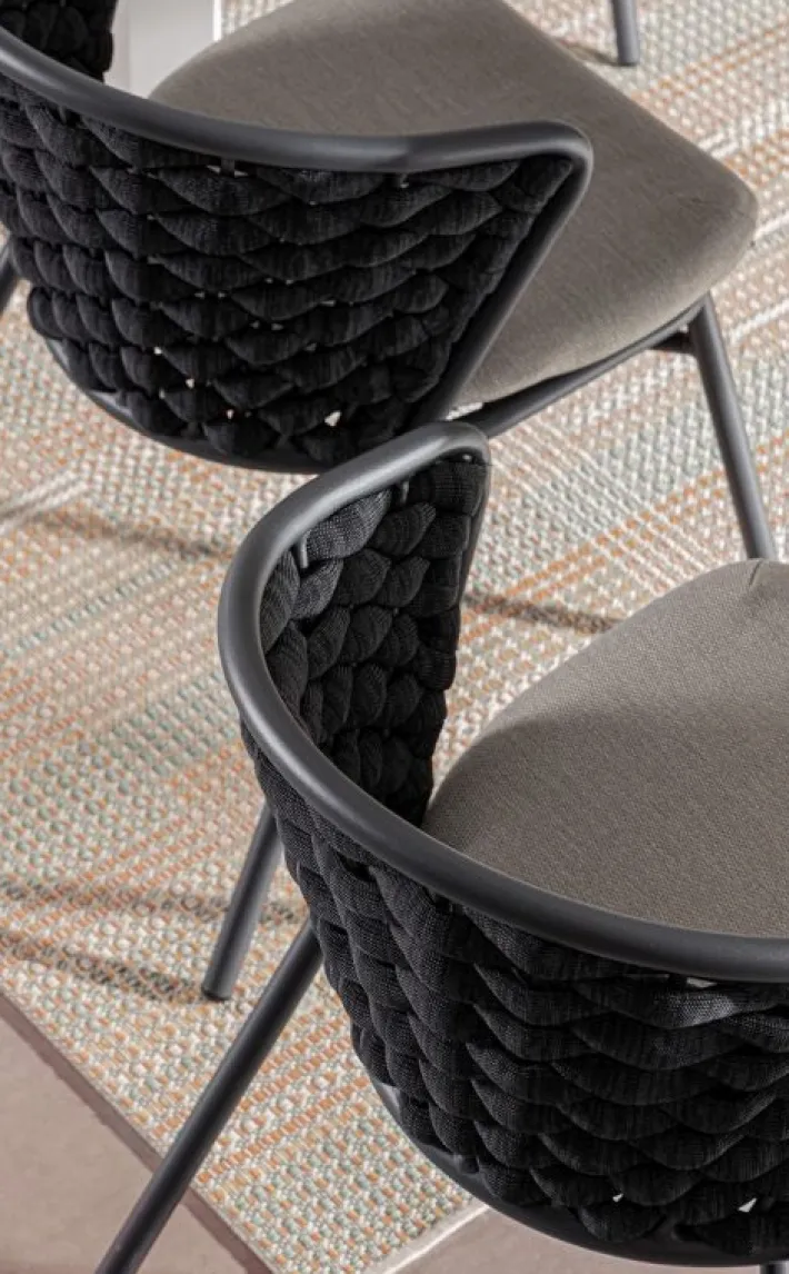 Bizzotto Sedie>SEDIA IN ALLUMINIO ANTRACITE QS22/GRAPHITE - HARLOW