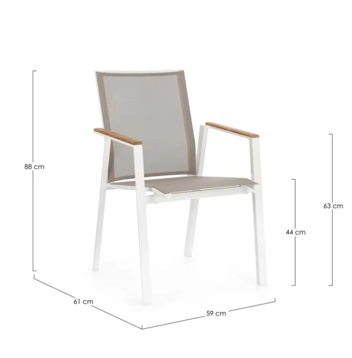 Bizzotto Sedie>SEDIA IN ALLUMINIO BIANCO GK50 - CAMERON