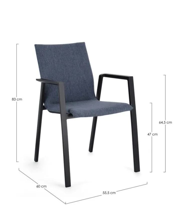 Bizzotto Sedie>SEDIA IN ALLUMINIO DENIM JX55 - ODEON