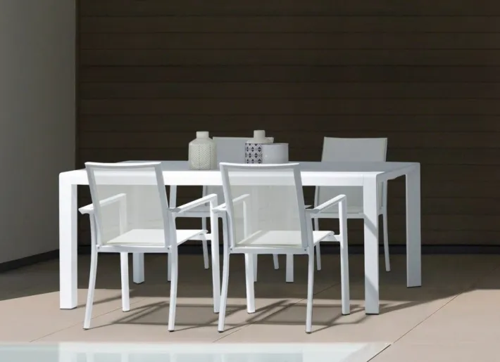 Bizzotto Sedie>SEDIA IN ALLUMINIO IMPILABILE BIANCO CX21 - KONNOR