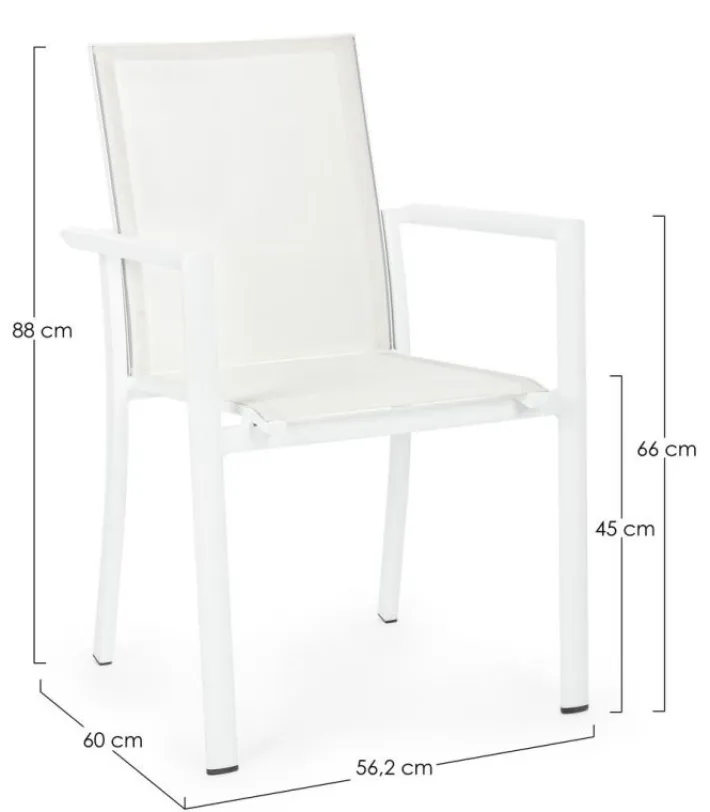 Bizzotto Sedie>SEDIA IN ALLUMINIO IMPILABILE BIANCO CX21 - KONNOR