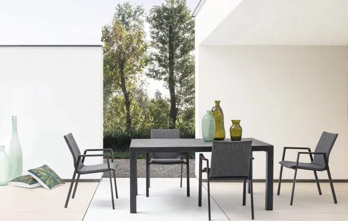 Bizzotto Sedie>SEDIA IN ALLUMINIO IMPILABILE ANTRACITE JX55 - ODEON