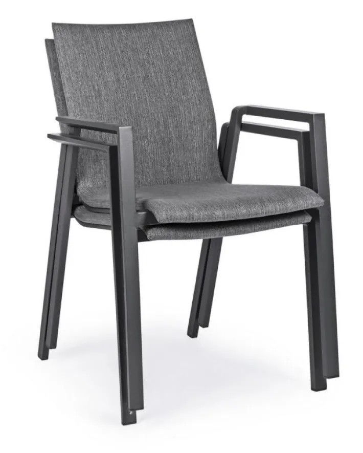 Bizzotto Sedie>SEDIA IN ALLUMINIO IMPILABILE ANTRACITE JX55 - ODEON