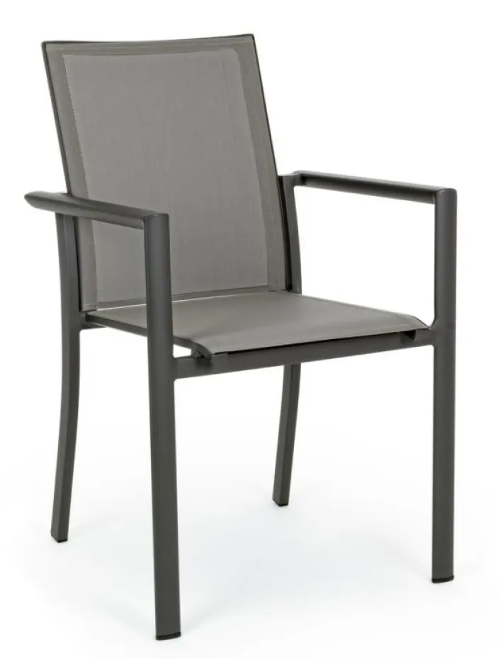 Bizzotto Sedie>SEDIA IN ALLUMINIO IMPILABILE ANTRACITE CX23 - KONNOR