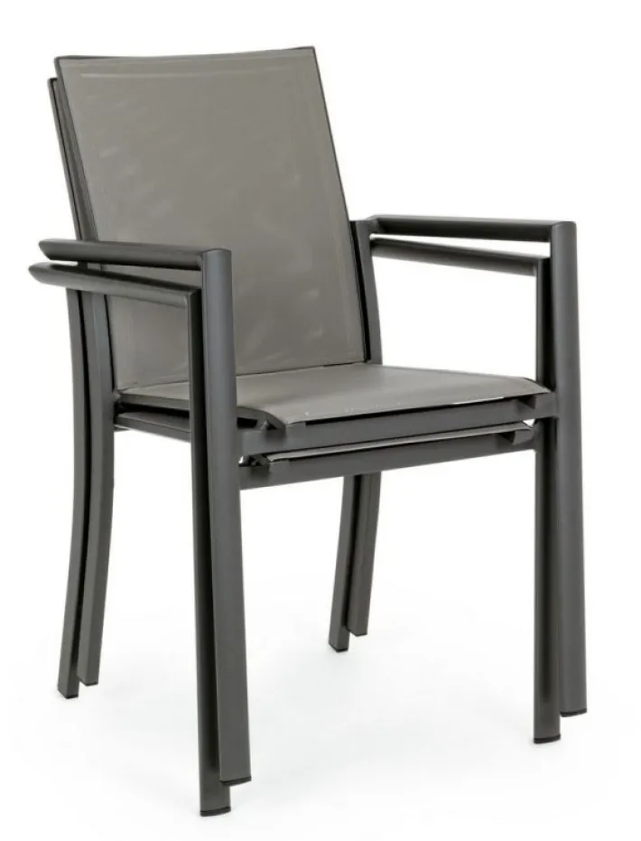 Bizzotto Sedie>SEDIA IN ALLUMINIO IMPILABILE ANTRACITE CX23 - KONNOR