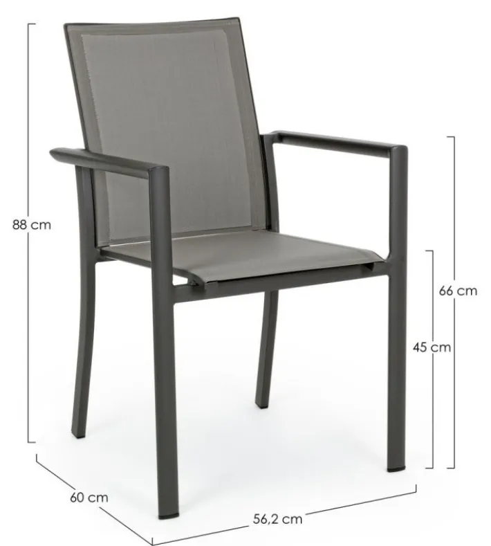 Bizzotto Sedie>SEDIA IN ALLUMINIO IMPILABILE ANTRACITE CX23 - KONNOR