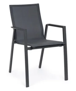 Bizzotto Sedie>SEDIA IN ALLUMINIO IMPILABILE ANTRACITE JX55 - KRION