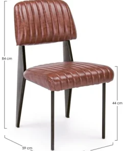 Bizzotto Sedie>SEDIA IN ECOPELLE ARANCIO SCURO - NELLY