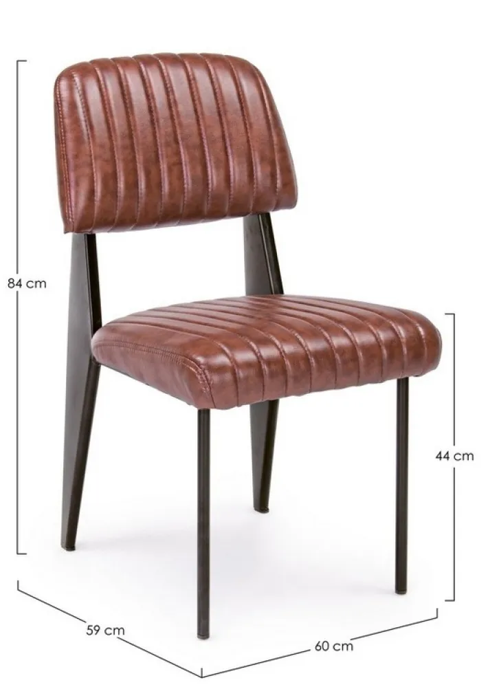 Bizzotto Sedie>SEDIA IN ECOPELLE ARANCIO SCURO - NELLY