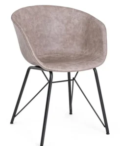 Bizzotto Sedie>SEDIA IN ECOPELLE BEIGE - WARHOL