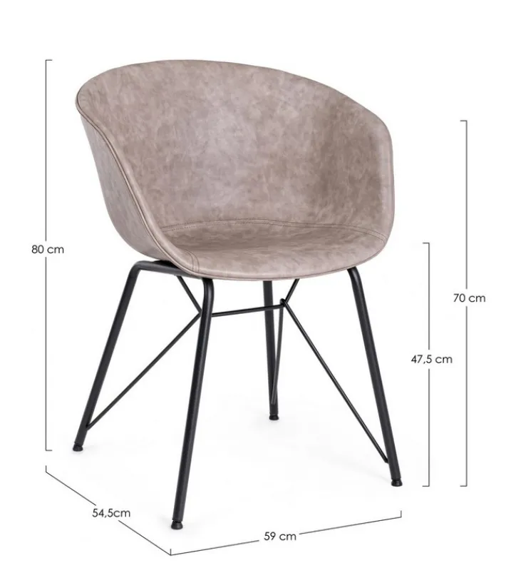 Bizzotto Sedie>SEDIA IN ECOPELLE BEIGE - WARHOL