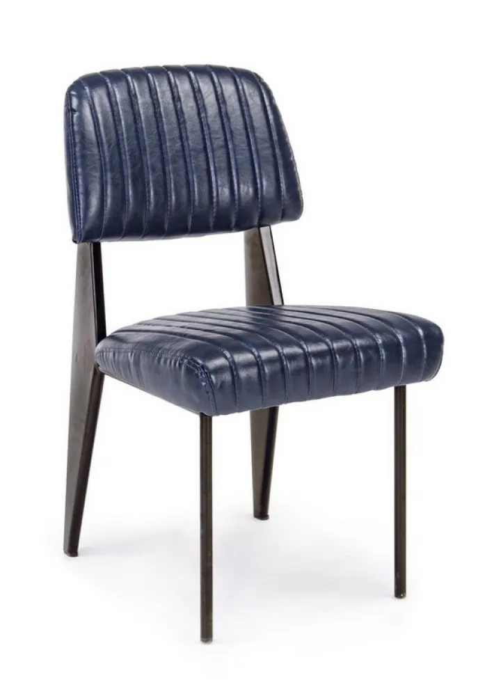 Bizzotto Sedie>SEDIA IN ECOPELLE BLU - NELLY