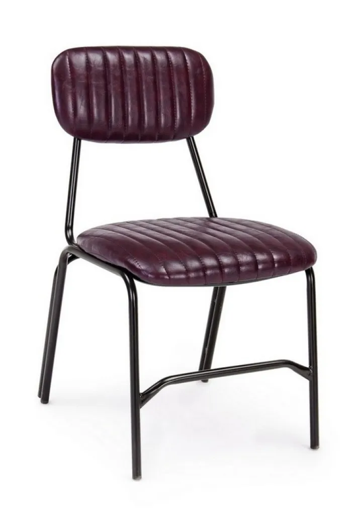 Bizzotto Sedie>SEDIA IN ECOPELLE BORDEAUX - DEBBIE