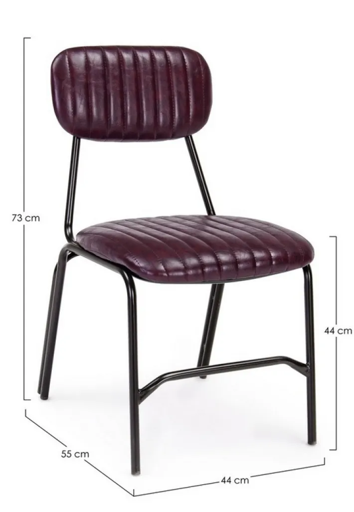 Bizzotto Sedie>SEDIA IN ECOPELLE BORDEAUX - DEBBIE