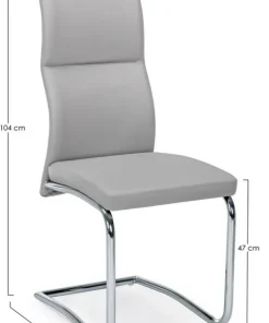 Bizzotto Sedie>SEDIA IN ECOPELLE GRIGIO CHIARO - THELMA