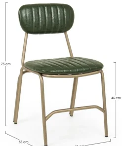 Bizzotto Sedie>SEDIA IN ECOPELLE VERDE SCURO - ADDY