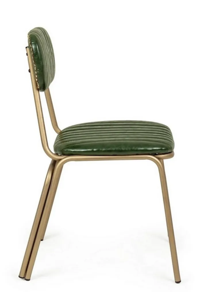 Bizzotto Sedie>SEDIA IN ECOPELLE VERDE SCURO - ADDY