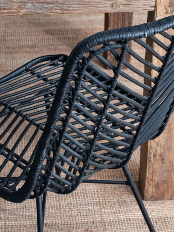 Bizzotto Sedie>SEDIA IN FIBRE NATURALI NERA - LORENA