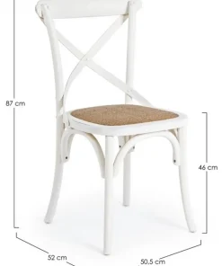 Bizzotto Sedie>SEDIA IN LEGNO BIANCA - CROSS