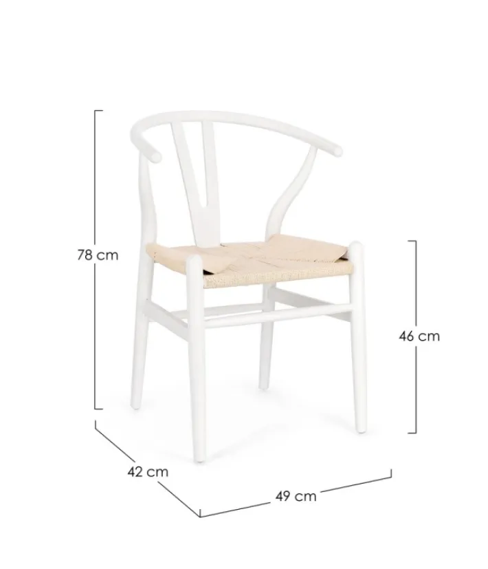 Bizzotto Sedie>SEDIA IN LEGNO BIANCO - ARTAS
