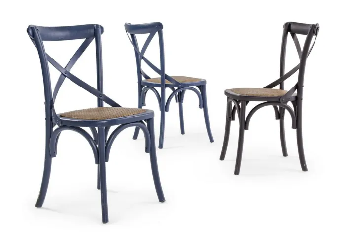 Bizzotto Sedie>SEDIA IN LEGNO BLU - CROSS