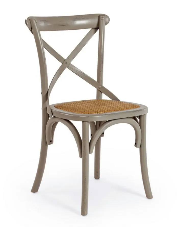 Bizzotto Sedie>SEDIA IN LEGNO GRIGIO SCURO - CROSS