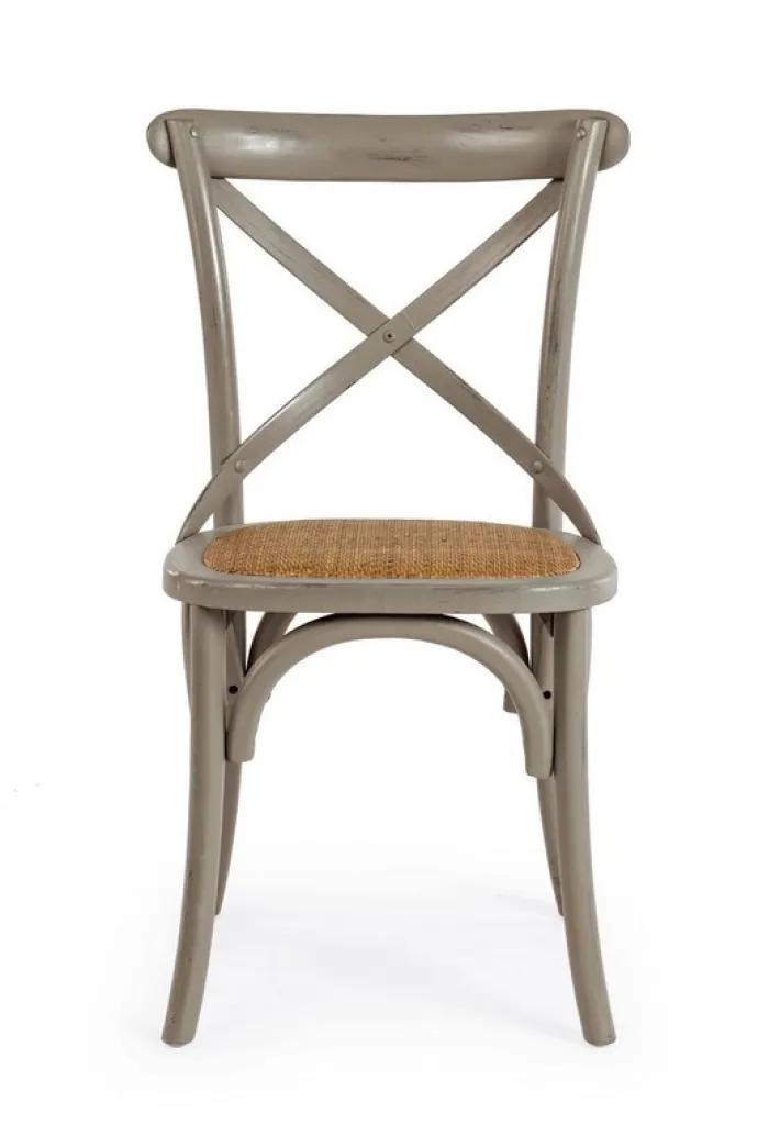 Bizzotto Sedie>SEDIA IN LEGNO GRIGIO SCURO - CROSS