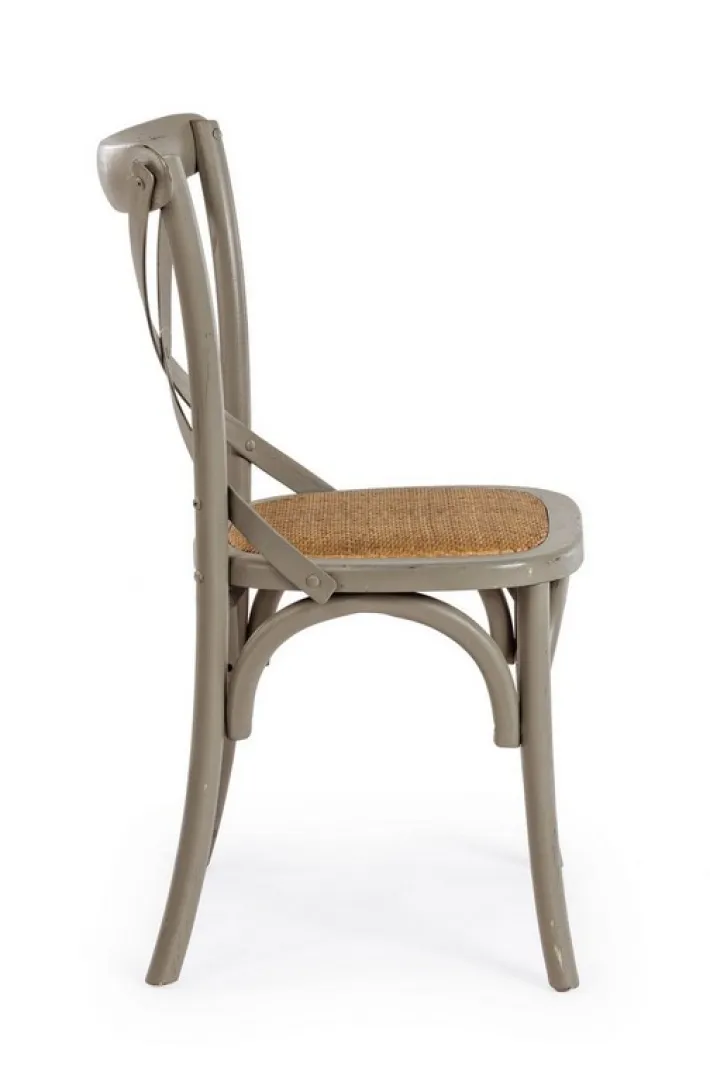 Bizzotto Sedie>SEDIA IN LEGNO GRIGIO SCURO - CROSS