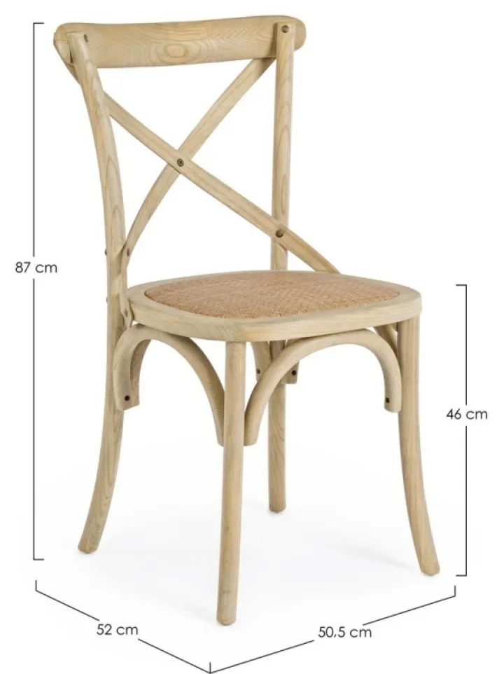 Bizzotto Sedie>SEDIA IN LEGNO NATURALE - CROSS