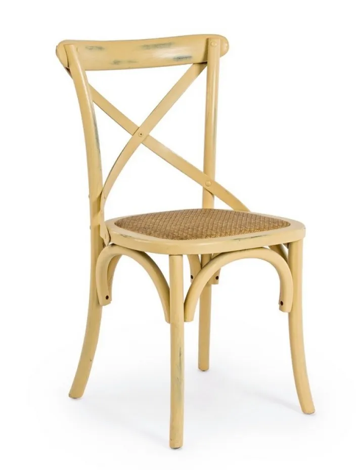Bizzotto Sedie>SEDIA IN LEGNO OCRA - CROSS