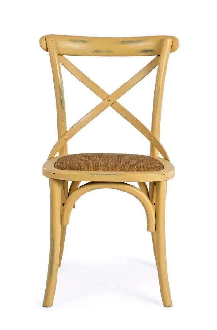 Bizzotto Sedie>SEDIA IN LEGNO OCRA - CROSS