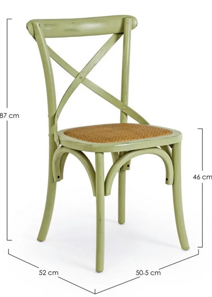 Bizzotto Sedie>SEDIA IN LEGNO VERDE - CROSS