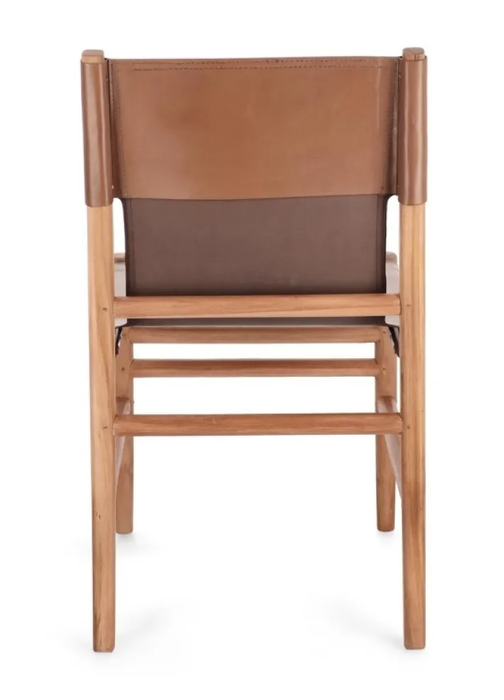 Bizzotto Sedie>SEDIA IN PELLE COGNAC - CAROLINE