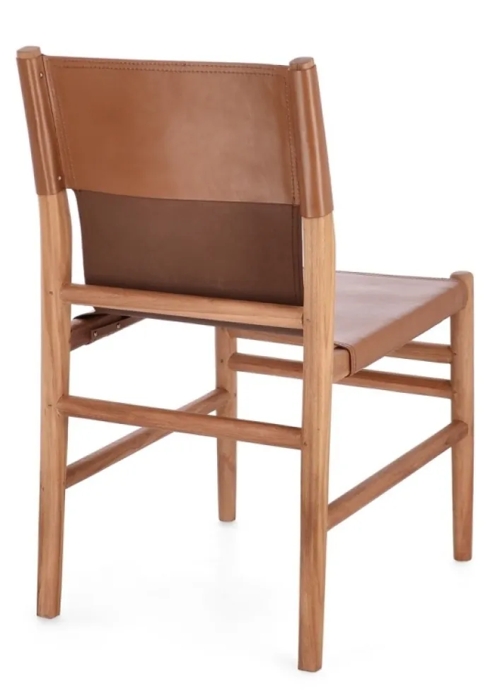 Bizzotto Sedie>SEDIA IN PELLE COGNAC - CAROLINE