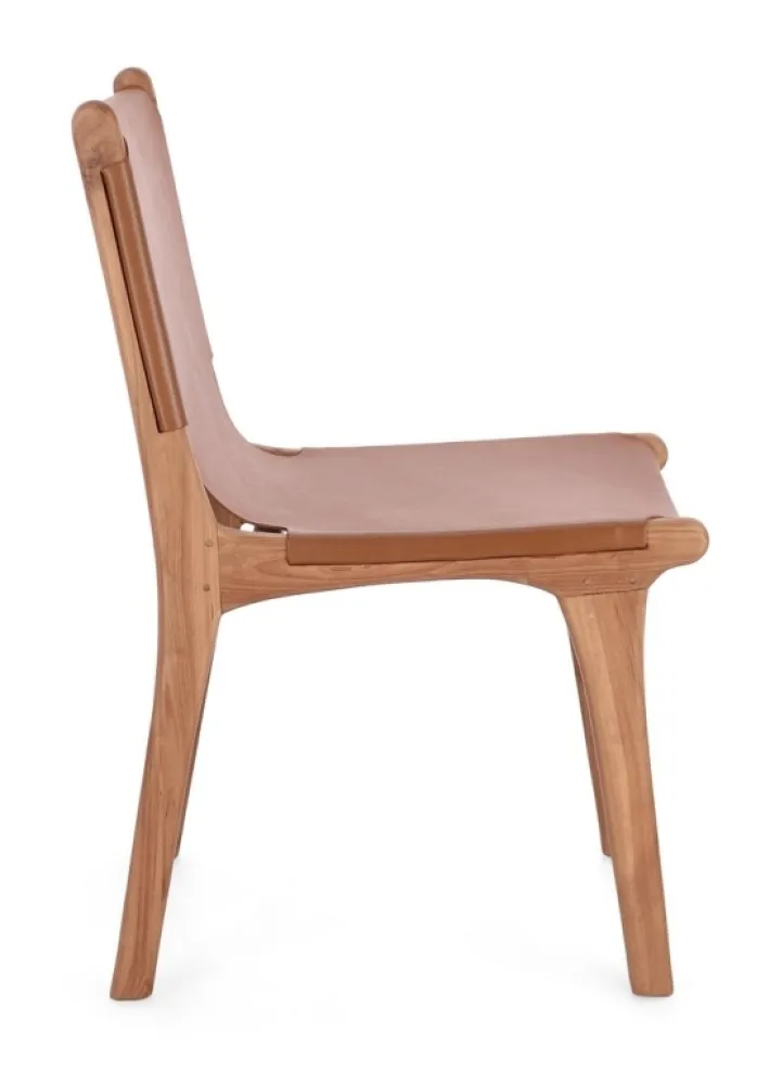 Bizzotto Sedie>SEDIA IN PELLE COGNAC - EUGENIE
