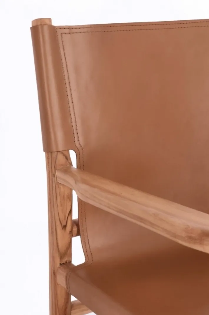 Bizzotto Sedie>SEDIA IN PELLE CON BRACCIOLI COGNAC - CAROLINE