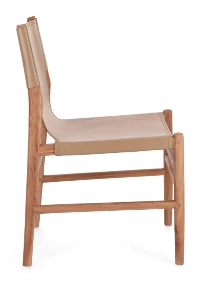 Bizzotto Sedie>SEDIA IN PELLE TORTORA - CAROLINE