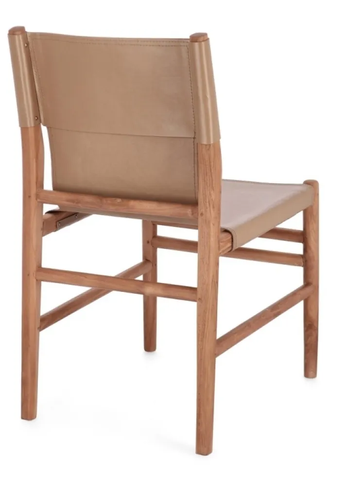 Bizzotto Sedie>SEDIA IN PELLE TORTORA - CAROLINE
