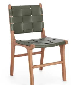 Bizzotto Sedie>SEDIA IN PELLE VERDE - JOANNA