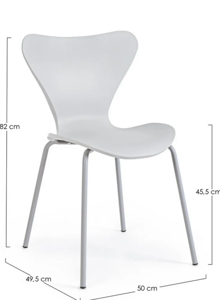 Bizzotto Sedie>SEDIA IN PLASTICA GRIGIA - TESSA