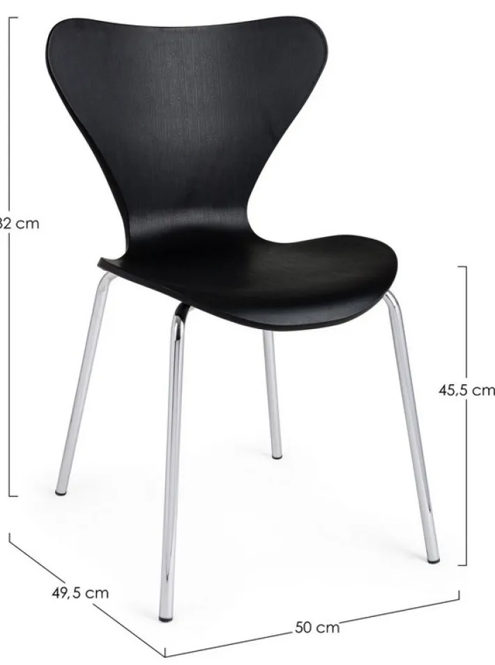 Bizzotto Sedie>SEDIA IN PLASTICA NERA - TESSA