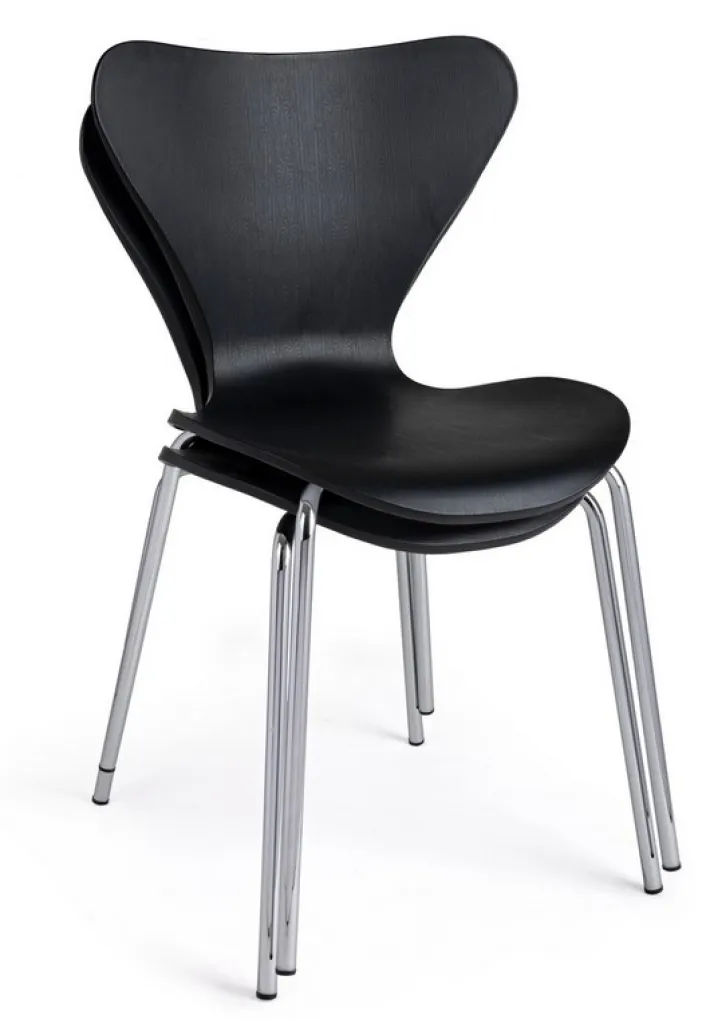 Bizzotto Sedie>SEDIA IN PLASTICA NERA - TESSA
