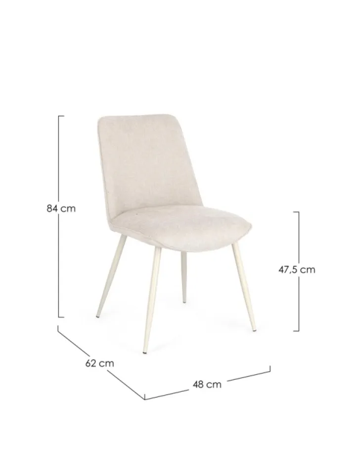 Bizzotto Sedie>SEDIA IN TESSUTO BEIGE - CORA