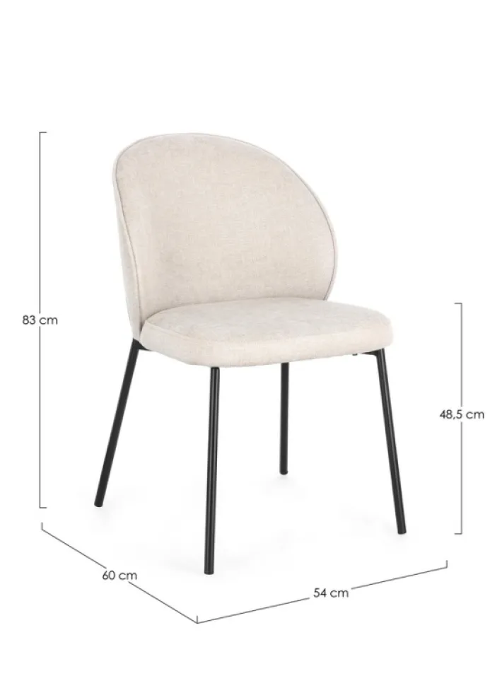 Bizzotto Sedie>SEDIA IN TESSUTO BEIGE - WENDY