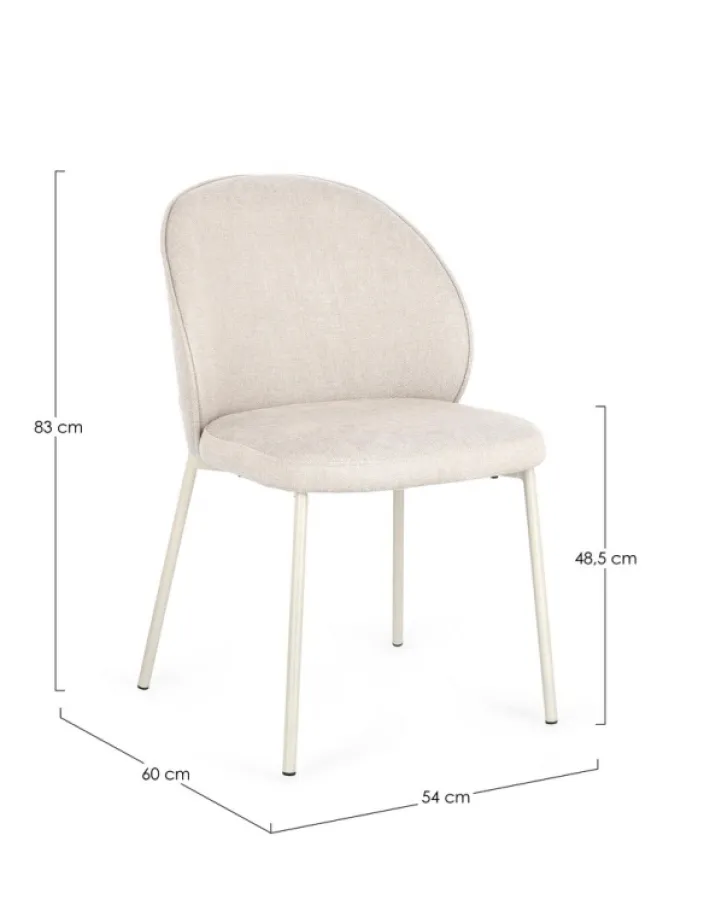 Bizzotto Sedie>SEDIA IN TESSUTO BEIGE - WENDY