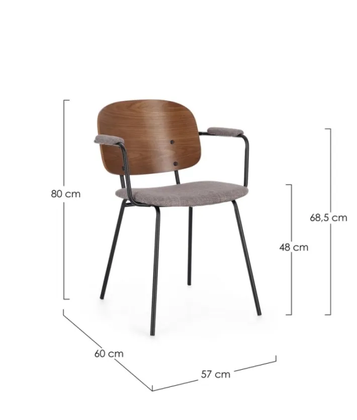 Bizzotto Sedie>SEDIA IN TESSUTO GRIGIO - SIENNA