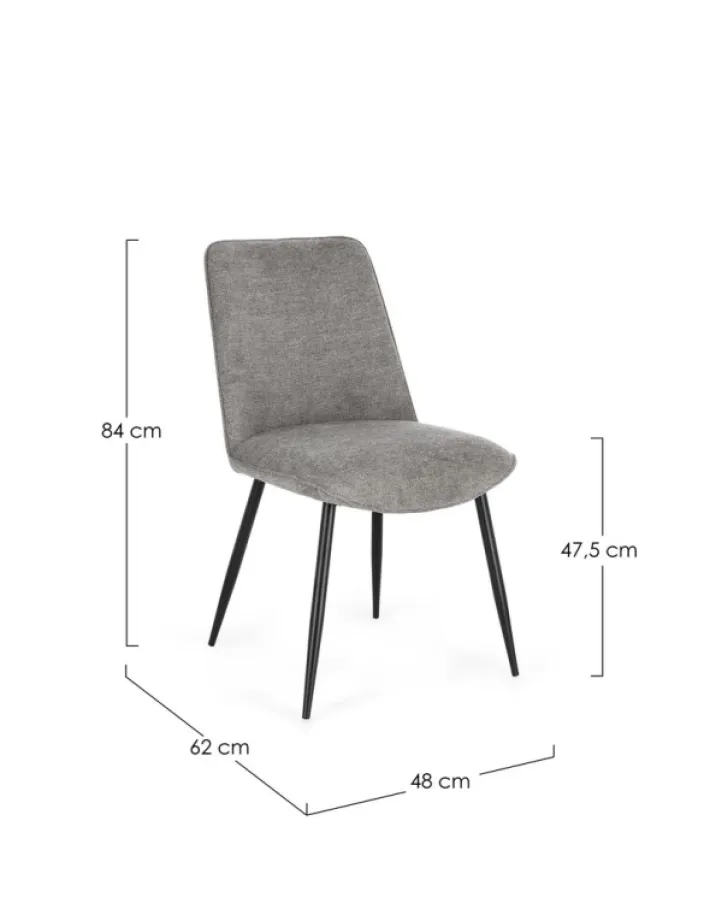 Bizzotto Sedie>SEDIA IN TESSUTO GRIGIO SCURO - CORA