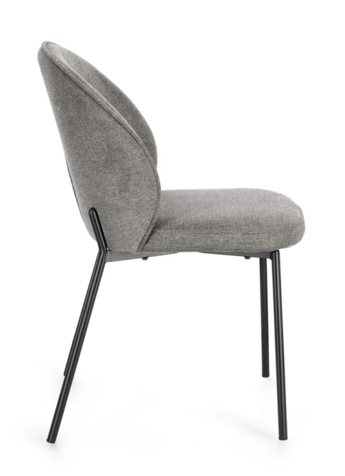Bizzotto Sedie>SEDIA IN TESSUTO GRIGIO SCURO - WENDY
