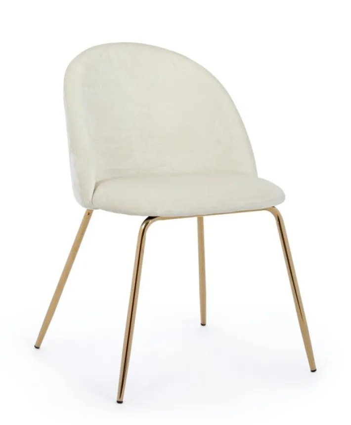 Bizzotto Sedie>SEDIA IN VELLUTO BIANCO - TANYA